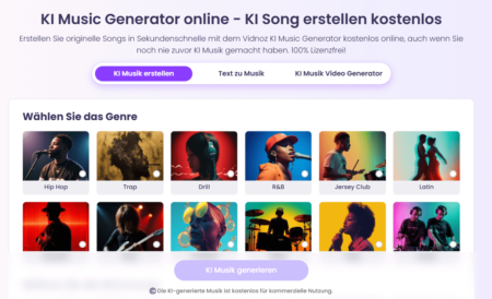 Werden Sie ganz einfach zum Komponisten – Der beste KI-Musik Generator von Vidnoz